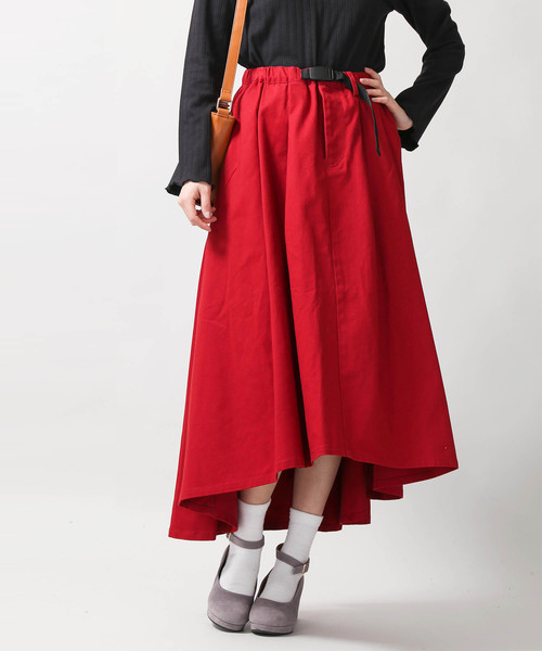 WEGO（ウィゴー）の「WEGO/ベルト付きチノロングイレヘムスカート（スカート・レディース・ベージュ/レッド/ブラック・FREE）」の9枚目の写真