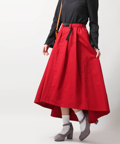 WEGO（ウィゴー）の「WEGO/ベルト付きチノロングイレヘムスカート（スカート・レディース・ベージュ/レッド/ブラック・FREE）」の10枚目の写真