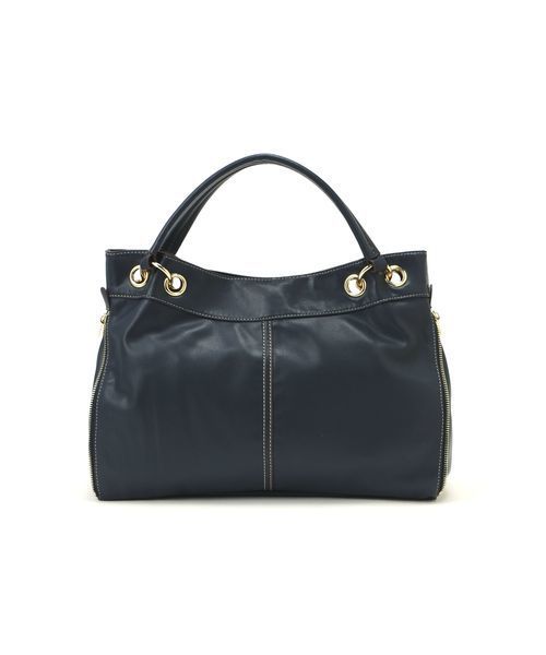 NATURAL BEAUTY BASIC（ナチュラルビューティーベーシック）の「サイドファスナーソフトショルダーバック（ショルダーバッグ・レディース・ホワイト/ベージュ/ネイビー・ﾌﾘ-）」の3枚目の写真