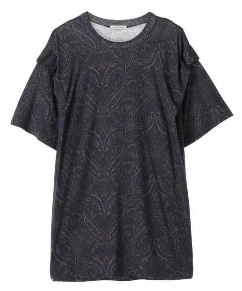 CLANE（クラネ）の「PAISLEY T/S（Tシャツ/カットソー・メンズ・ネイビー/ブラウン・1/2）」の2枚目の写真