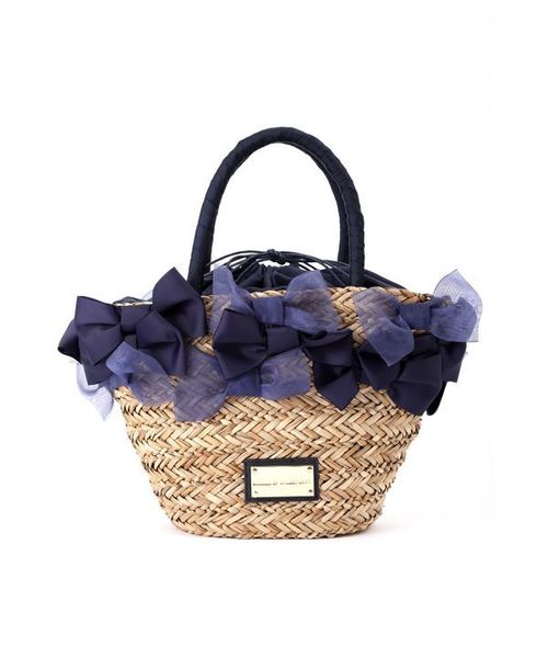 JILL by JILL STUART（ジルバイジルスチュアート）の「【CanCam 5月号掲載】【Ray 5月号掲載】リボンバスケット（トートバッグ・レディース・ネイビー/イエロー/ピンク・ﾌﾘ-）」の2枚目の写真