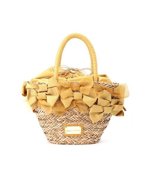 JILL by JILL STUART（ジルバイジルスチュアート）の「【CanCam 5月号掲載】【Ray 5月号掲載】リボンバスケット（トートバッグ・レディース・ネイビー/イエロー/ピンク・ﾌﾘ-）」の7枚目の写真