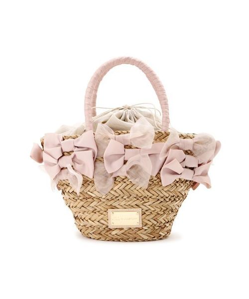 JILL by JILL STUART（ジルバイジルスチュアート）の「【CanCam 5月号掲載】【Ray 5月号掲載】リボンバスケット（トートバッグ・レディース・ネイビー/イエロー/ピンク・ﾌﾘ-）」の4枚目の写真