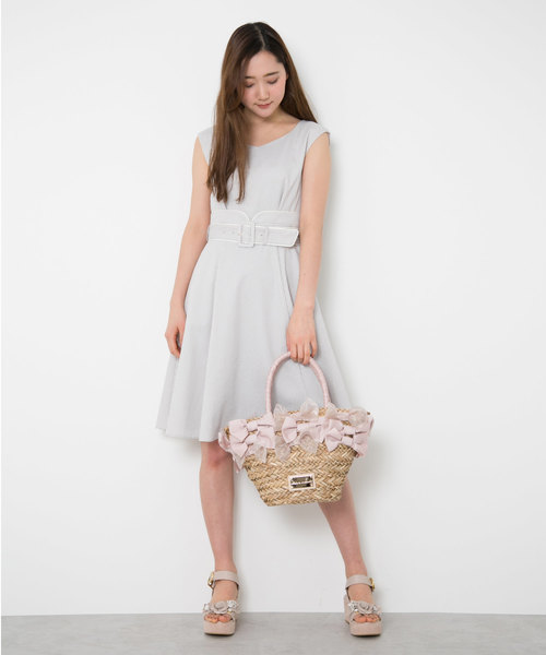 JILL by JILL STUART（ジルバイジルスチュアート）の「【CanCam 5月号掲載】【Ray 5月号掲載】リボンバスケット（トートバッグ・レディース・ネイビー/イエロー/ピンク・ﾌﾘ-）」の12枚目の写真