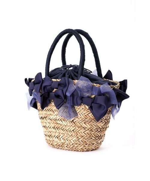 JILL by JILL STUART（ジルバイジルスチュアート）の「【CanCam 5月号掲載】【Ray 5月号掲載】リボンバスケット（トートバッグ・レディース・ネイビー/イエロー/ピンク・ﾌﾘ-）」の9枚目の写真
