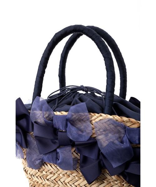 JILL by JILL STUART（ジルバイジルスチュアート）の「【CanCam 5月号掲載】【Ray 5月号掲載】リボンバスケット（トートバッグ・レディース・ネイビー/イエロー/ピンク・ﾌﾘ-）」の11枚目の写真