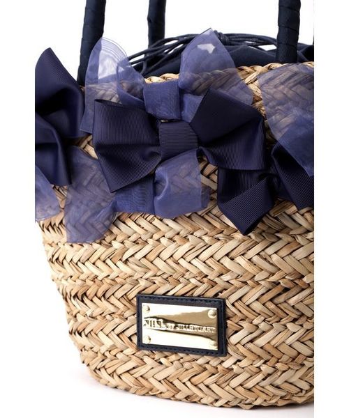 JILL by JILL STUART（ジルバイジルスチュアート）の「【CanCam 5月号掲載】【Ray 5月号掲載】リボンバスケット（トートバッグ・レディース・ネイビー/イエロー/ピンク・ﾌﾘ-）」の6枚目の写真
