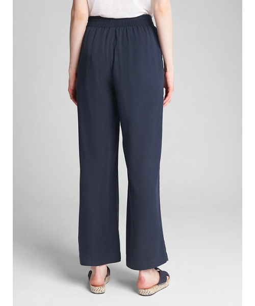 GAP（ギャップ）の「Gap スモックウエスト ワイドレッグパンツ<TENCEL(TM)>（その他パンツ・レディース・ネイビー/ヘザーグレー・M/S/XS/XXS/L）」の6枚目の写真