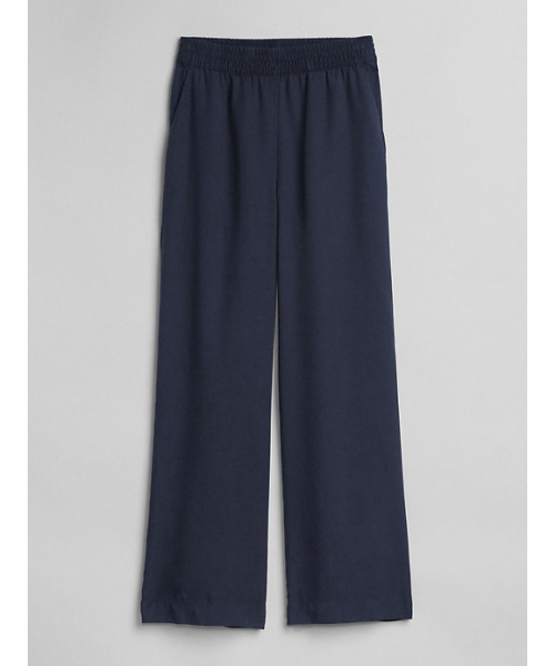 GAP（ギャップ）の「Gap スモックウエスト ワイドレッグパンツ<TENCEL(TM)>（その他パンツ・レディース・ネイビー/ヘザーグレー・M/S/XS/XXS/L）」の3枚目の写真