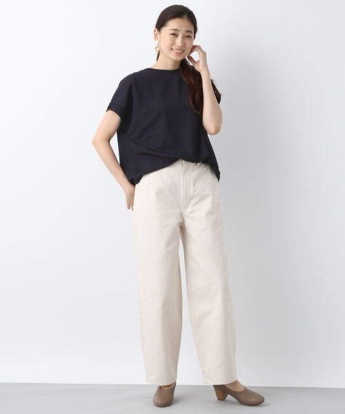 LEPSIM（レプシィム）の「バックスリットレースプルオーバーSS　802654（Tシャツ/カットソー・レディース・ネイビー/オフホワイト/グレイッシュベージュ/オレンジ・FREE）」の13枚目の写真