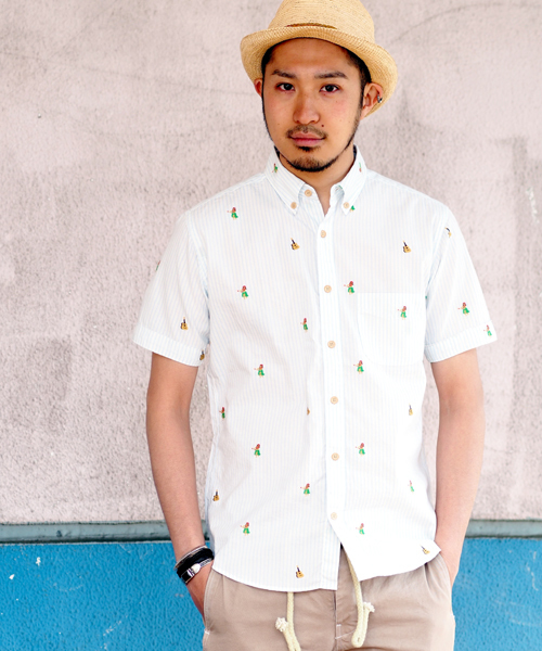 BEAMS（ビームス）の「○BEAMS / オックス ジャカード BD シャツ（シャツ/ブラウス・メンズ・ホワイト/サックスブルー/ブルー系その他・SMALL/MEDIUM/LARGE/X-LARGE）」の3枚目の写真