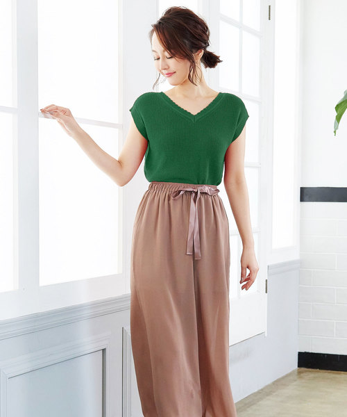 セール スカラップネックリネンタッチサマーニットトップス レディース C3337 神戸レタス ニット セーター Kobe Lettuce コウベレタス のファッション通販 Zozotown