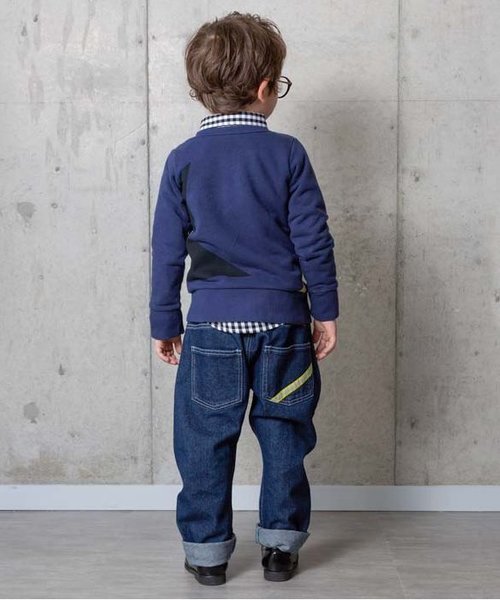 BREEZE（ブリーズ）の「ネット限定 スターロゴトレーナー_裏起毛（スウェット・キッズ・ネイビー/オレンジ/ミント・90/100/110/120/80/130/95/140）」の5枚目の写真