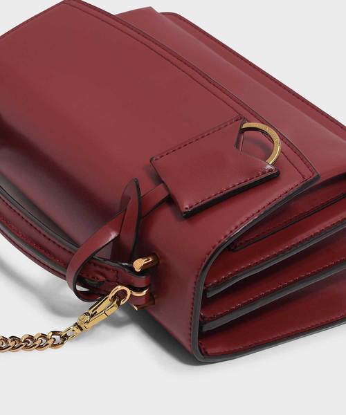 CHARLES & KEITH(チャールズ & キース)の「クラシックサチャルバッグ / CLASSIC SATCHEL BAG(ショルダーバッグ・レディース・ブラック/マルーン/ブルー系その他4・M)」の15枚目の写真