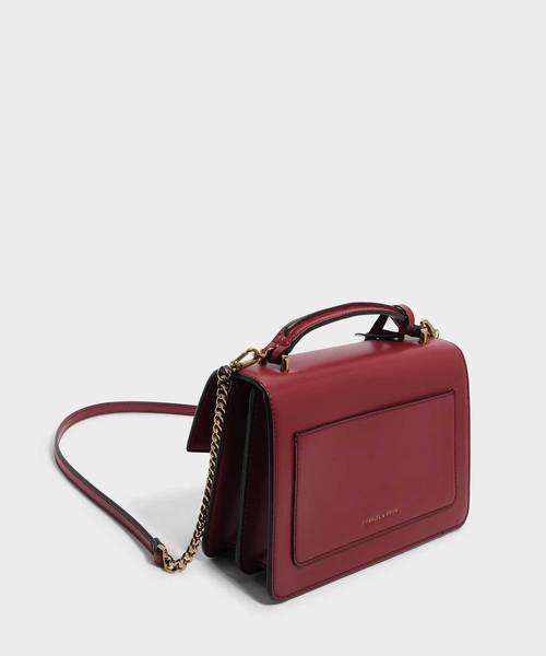 CHARLES & KEITH(チャールズ & キース)の「クラシックサチャルバッグ / CLASSIC SATCHEL BAG(ショルダーバッグ・レディース・ブラック/マルーン/ブルー系その他4・M)」の16枚目の写真