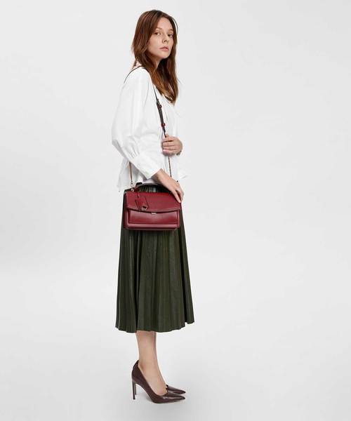 CHARLES & KEITH(チャールズ & キース)の「クラシックサチャルバッグ / CLASSIC SATCHEL BAG(ショルダーバッグ・レディース・ブラック/マルーン/ブルー系その他4・M)」の18枚目の写真