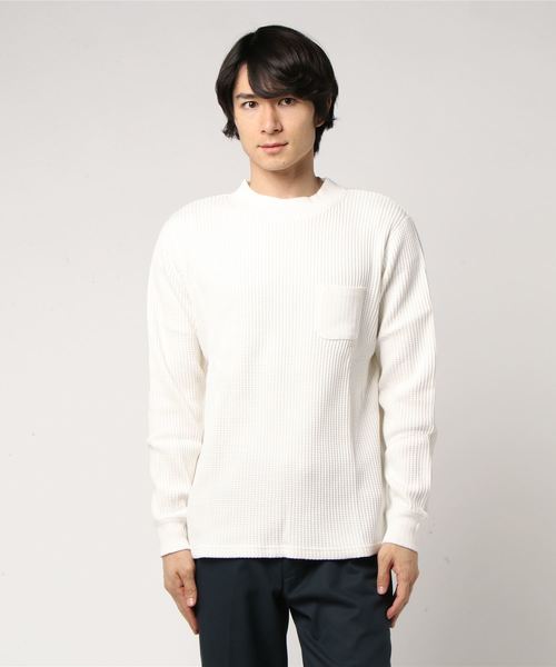 Right On ライトオン の M2 Squared Web限定価格 ハイネックワッフルロンt メンズ Tシャツ カットソー Wear
