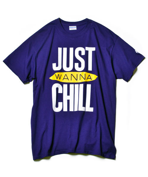 68&brothers(シックスティエイトアンドブラザーズ)の「Double Bros. Print Tee "Just Wanna Chill"(Tシャツ/カットソー・メンズ・ホワイト/ブラック/パープル・MEDIUM/LARGE/X-LARGE)」の3枚目の写真