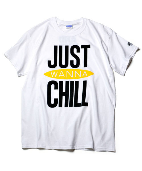 68&brothers(シックスティエイトアンドブラザーズ)の「Double Bros. Print Tee "Just Wanna Chill"(Tシャツ/カットソー・メンズ・ホワイト/ブラック/パープル・MEDIUM/LARGE/X-LARGE)」の1枚目の写真