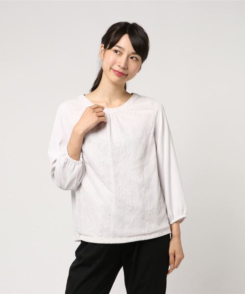 TRUDEA（トルディア）の「重ねレースブラウス（シャツ/ブラウス・レディース・ホワイト/ブラック/ピンク・MEDIUM/LARGE）」の6枚目の写真