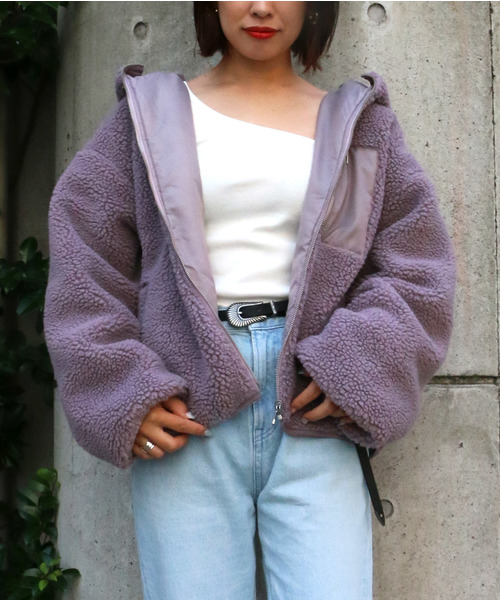 VENCEEXCHANGE(ヴァンスエクスチェンジ)の「【2019AW】リバーシブルボアブルゾン(ブルゾン・レディース・ブラック/オフホワイト/ピンク/その他/ライトブラウン/ベージュ/パープル・MEDIUM/LARGE)」の5枚目の写真