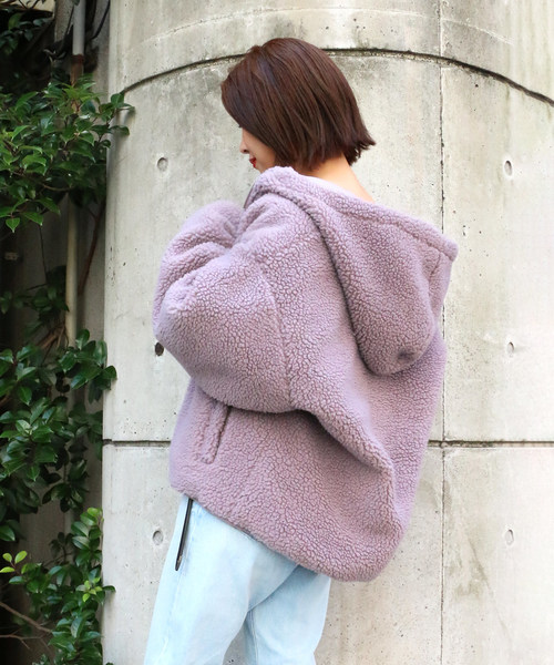 VENCEEXCHANGE(ヴァンスエクスチェンジ)の「【2019AW】リバーシブルボアブルゾン(ブルゾン・レディース・ブラック/オフホワイト/ピンク/その他/ライトブラウン/ベージュ/パープル・MEDIUM/LARGE)」の16枚目の写真