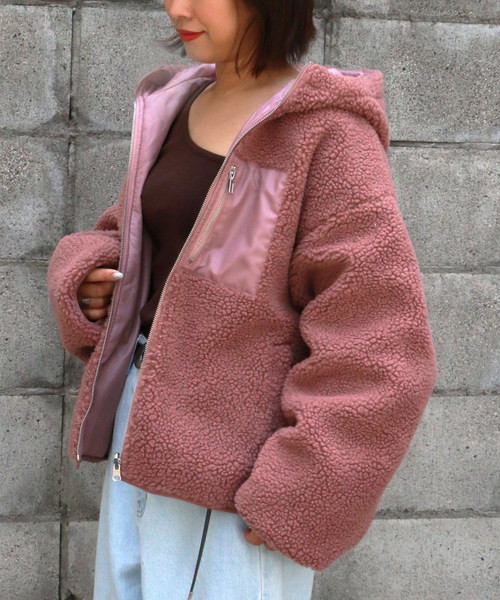 VENCEEXCHANGE(ヴァンスエクスチェンジ)の「【2019AW】リバーシブルボアブルゾン(ブルゾン・レディース・ブラック/オフホワイト/ピンク/その他/ライトブラウン/ベージュ/パープル・MEDIUM/LARGE)」の13枚目の写真