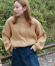 w closet | 3Gケーブル編みロングプルオーバー(ニット/セーター)