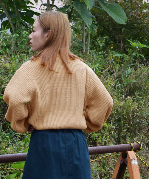 w closet（ダブルクローゼット）の「3Gケーブル編みロングプルオーバー（ニット/セーター・レディース・オフホワイト/ベージュ/キャメル・FREE）」の10枚目の写真