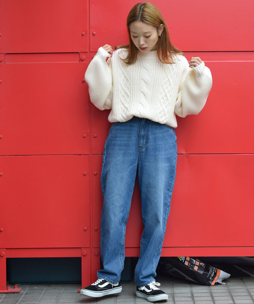 w closet（ダブルクローゼット）の「3Gケーブル編みロングプルオーバー（ニット/セーター・レディース・オフホワイト/ベージュ/キャメル・FREE）」の16枚目の写真