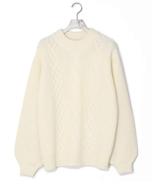 w closet（ダブルクローゼット）の「3Gケーブル編みロングプルオーバー（ニット/セーター・レディース・オフホワイト/ベージュ/キャメル・FREE）」の18枚目の写真