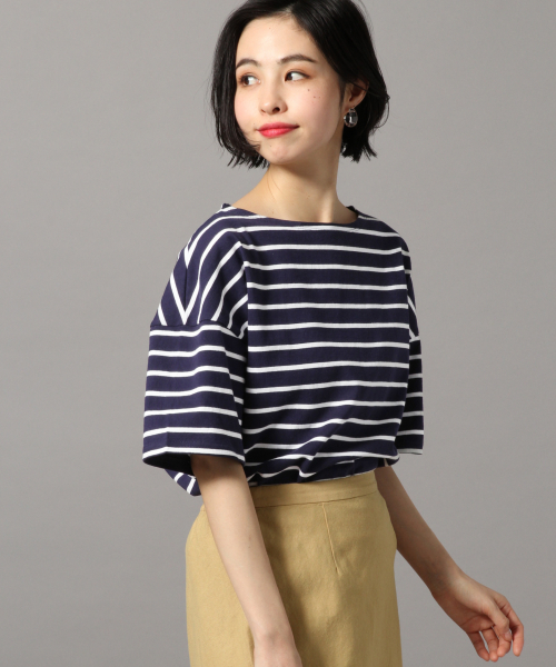 LOWRYS FARM（ローリーズファーム）の「ＵＳＡボーダーＳＳ　819792（Tシャツ/カットソー・レディース・ベージュ/ネイビー/ブラウン/レッド/グリーン/アイボリー・FREE）」の6枚目の写真