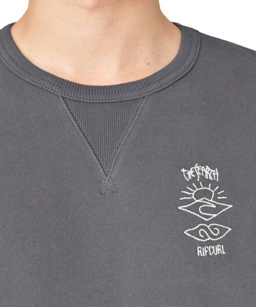 rip curl(リップカール)の「【RIP CURL リップカール】半袖ロゴスウェット / ユニセックス トレーナー / ワンマイルウェア / ルームウェア(スウェット・メンズ・チャコール/ベージュ/ナチュラル・MEDIUM/LARGE)」の5枚目の写真