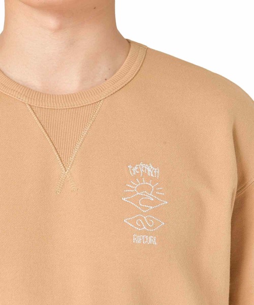 rip curl(リップカール)の「【RIP CURL リップカール】半袖ロゴスウェット / ユニセックス トレーナー / ワンマイルウェア / ルームウェア(スウェット・メンズ・チャコール/ベージュ/ナチュラル・MEDIUM/LARGE)」の10枚目の写真