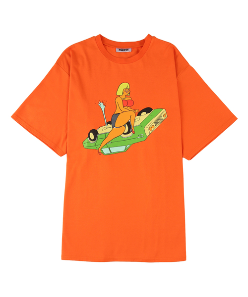 PUNYUS（プニュズ）の「FUGU CAR Tシャツ（Tシャツ/カットソー・レディース・ホワイト/ベージュ/オレンジ・1/2/4/3）」の11枚目の写真