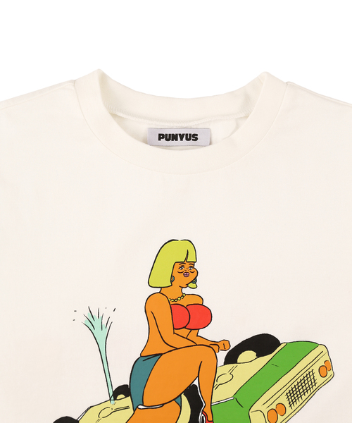 PUNYUS（プニュズ）の「FUGU CAR Tシャツ（Tシャツ/カットソー・レディース・ホワイト/ベージュ/オレンジ・1/2/4/3）」の10枚目の写真