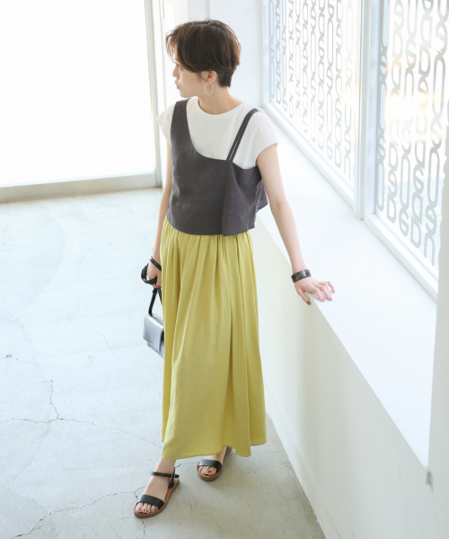 LOWRYS FARM（ローリーズファーム）の「フレンチリネンボイルスカート　844831（スカート・レディース・ブラック/ブラウン/イエロー/グレー・FREE）」の5枚目の写真