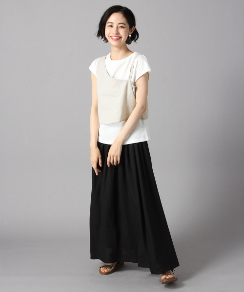 LOWRYS FARM（ローリーズファーム）の「フレンチリネンボイルスカート　844831（スカート・レディース・ブラック/ブラウン/イエロー/グレー・FREE）」の7枚目の写真