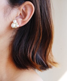 MAYGLOBE Veil / アクリルパールビジューイヤリング