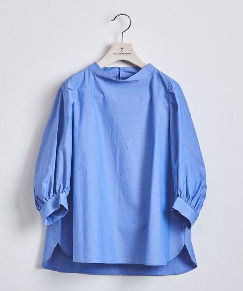 モモ　UNITED ARROWS ネイビー タックバルーンスリーブシャツ UNITED ARROWS（ユナイテッドアローズ）の「＜STYLE for LIVING