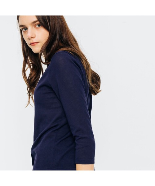 LACOSTE（ラコステ）の「3/4スリーブニットカーディガン（カーディガン/ボレロ・レディース・ホワイト/ネイビー/グリーン/ホワイト×ブルー/ブルー/イエロー・40/38/36/34）」の21枚目の写真