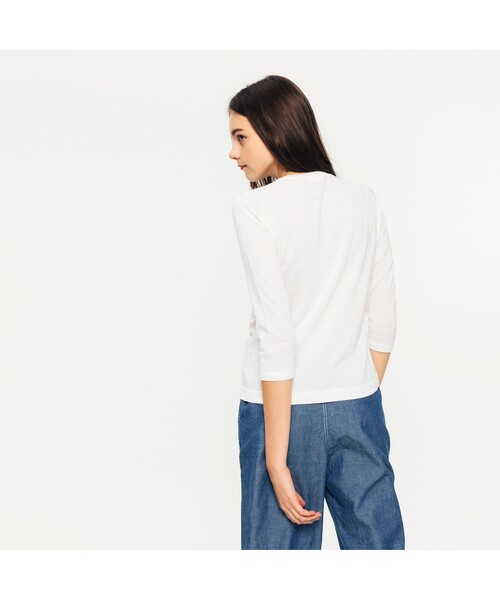 LACOSTE（ラコステ）の「3/4スリーブニットカーディガン（カーディガン/ボレロ・レディース・ホワイト/ネイビー/グリーン/ホワイト×ブルー/ブルー/イエロー・40/38/36/34）」の15枚目の写真