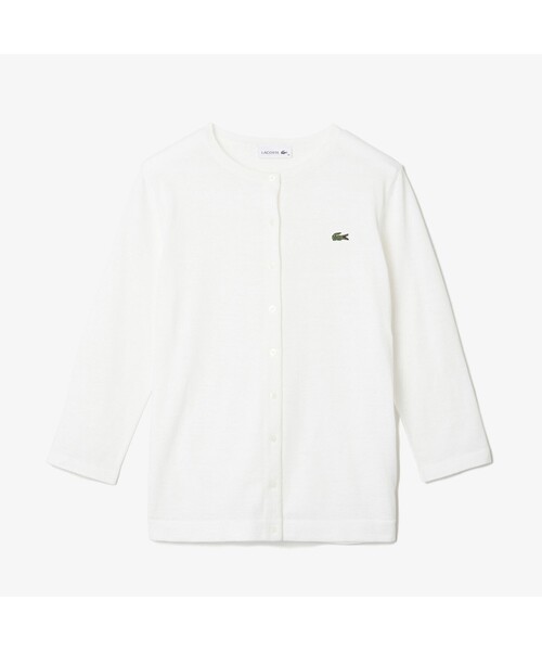 LACOSTE（ラコステ）の「3/4スリーブニットカーディガン（カーディガン/ボレロ・レディース・ホワイト/ネイビー/グリーン/ホワイト×ブルー/ブルー/イエロー・40/38/36/34）」の8枚目の写真