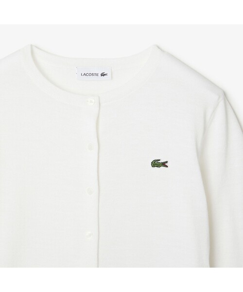 LACOSTE（ラコステ）の「3/4スリーブニットカーディガン（カーディガン/ボレロ・レディース・ホワイト/ネイビー/グリーン/ホワイト×ブルー/ブルー/イエロー・40/38/36/34）」の9枚目の写真