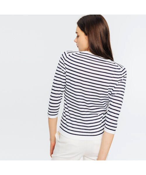 LACOSTE（ラコステ）の「3/4スリーブニットカーディガン（カーディガン/ボレロ・レディース・ホワイト/ネイビー/グリーン/ホワイト×ブルー/ブルー/イエロー・40/38/36/34）」の11枚目の写真