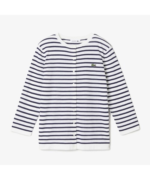 LACOSTE（ラコステ）の「3/4スリーブニットカーディガン（カーディガン/ボレロ・レディース・ホワイト/ネイビー/グリーン/ホワイト×ブルー/ブルー/イエロー・40/38/36/34）」の12枚目の写真