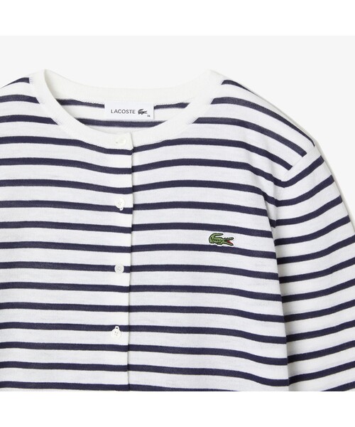 LACOSTE（ラコステ）の「3/4スリーブニットカーディガン（カーディガン/ボレロ・レディース・ホワイト/ネイビー/グリーン/ホワイト×ブルー/ブルー/イエロー・40/38/36/34）」の13枚目の写真