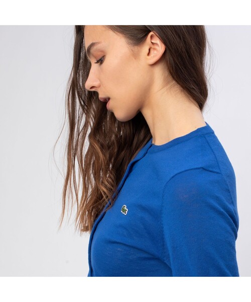 LACOSTE（ラコステ）の「3/4スリーブニットカーディガン（カーディガン/ボレロ・レディース・ホワイト/ネイビー/グリーン/ホワイト×ブルー/ブルー/イエロー・40/38/36/34）」の14枚目の写真