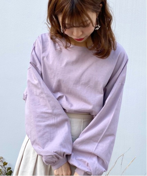 apres jour（アプレジュール）の「ミルクロンＴ【ZOZOTOWN限定アイテム】（Tシャツ/カットソー・レディース・ライトブルー/オレンジ/アイボリー/ミント/モカ/ラベンダー/ライトイエロー/ライトピンク・フリー）」の6枚目の写真