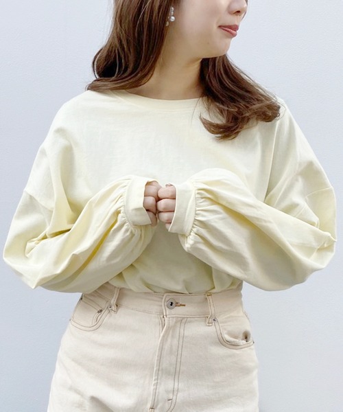 apres jour（アプレジュール）の「ミルクロンＴ【ZOZOTOWN限定アイテム】（Tシャツ/カットソー・レディース・ライトブルー/オレンジ/アイボリー/ミント/モカ/ラベンダー/ライトイエロー/ライトピンク・フリー）」の7枚目の写真